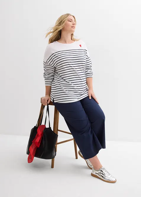 Langermet topp i 100% &oslash;kologisk bomull, bonprix