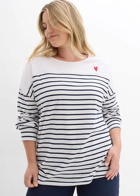 Langermet topp i 100% &oslash;kologisk bomull, bonprix