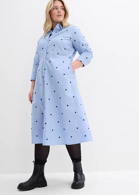 Skjortekjole i 100% &oslash;kologisk bomull, bonprix