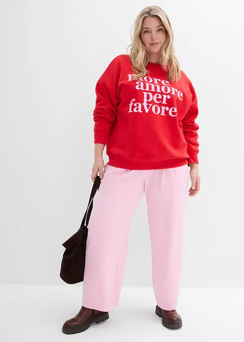 Oversized sweatshirt i bomullsmiks, bonprix