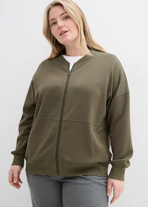 Oversized sweatjakke i scuba-materiale, bonprix