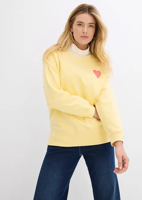 Oversized sweatshirt i &oslash;kologisk bomull, bonprix
