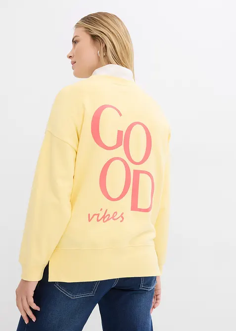 Oversized sweatshirt i &oslash;kologisk bomull, bonprix