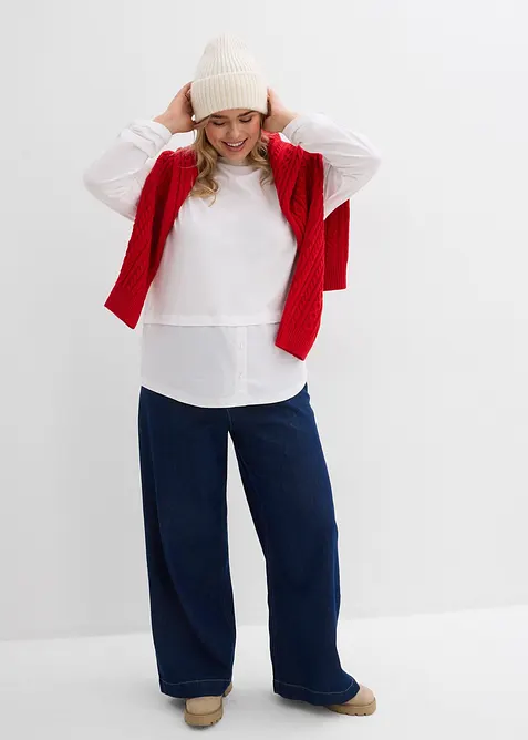 Topp med bluseinnsats, bonprix