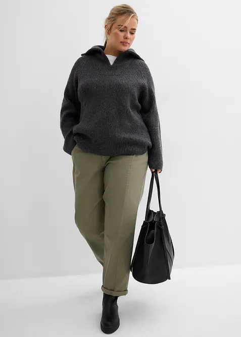 Twillbukse i bomull med elastan, bonprix