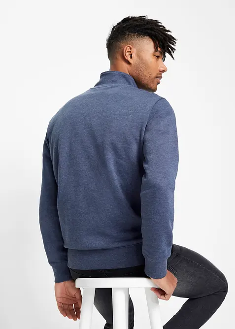 Sweatjakke med detaljer i imitert skinn, bonprix