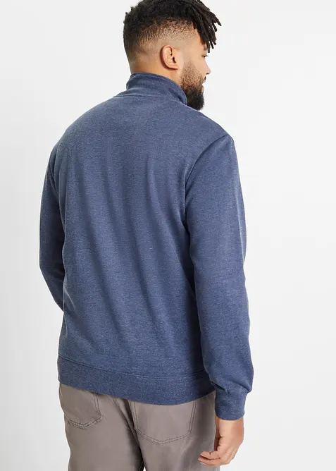 Sweatjakke med detaljer i imitert skinn, bonprix