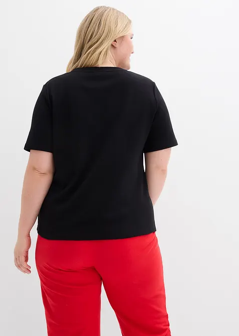 Topp i formstabil jersey i 100% &oslash;kologisk bomull (2-pack), bonprix