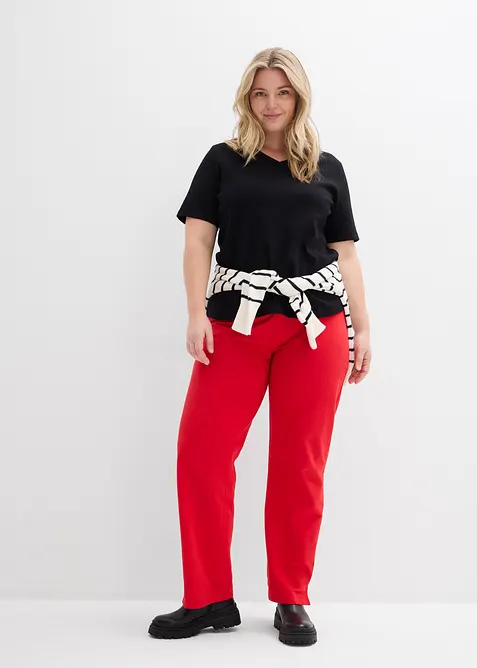 Topp i formstabil jersey i 100% &oslash;kologisk bomull (2-pack), bonprix