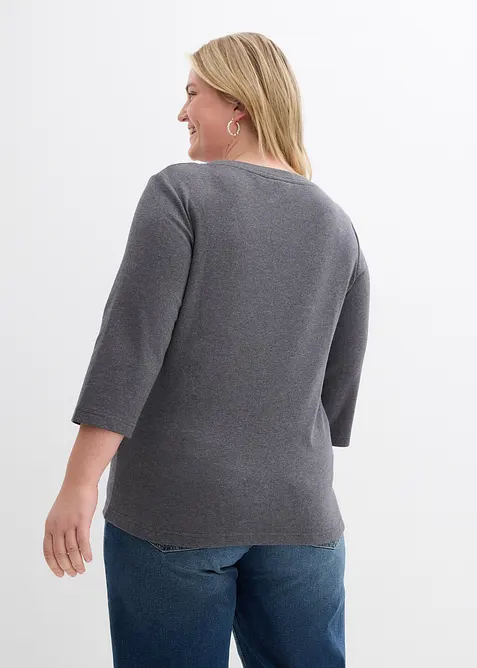 Topp i formstabil jersey med &oslash;kologisk bomull (3-pack), bonprix