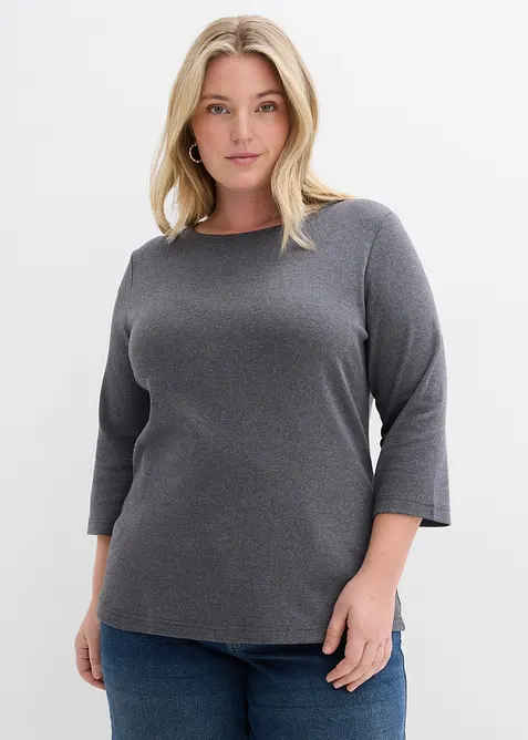 Topp i formstabil jersey med &oslash;kologisk bomull (3-pack), bonprix