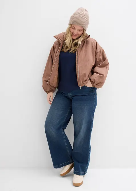 Topp i formstabil jersey i 100% &oslash;kologisk bomull med 3/4-lange ermer, bonprix