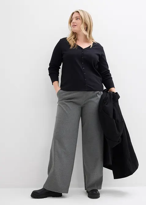 Cardigan i formstabil jersey i 100% &oslash;kologisk bomull, bonprix