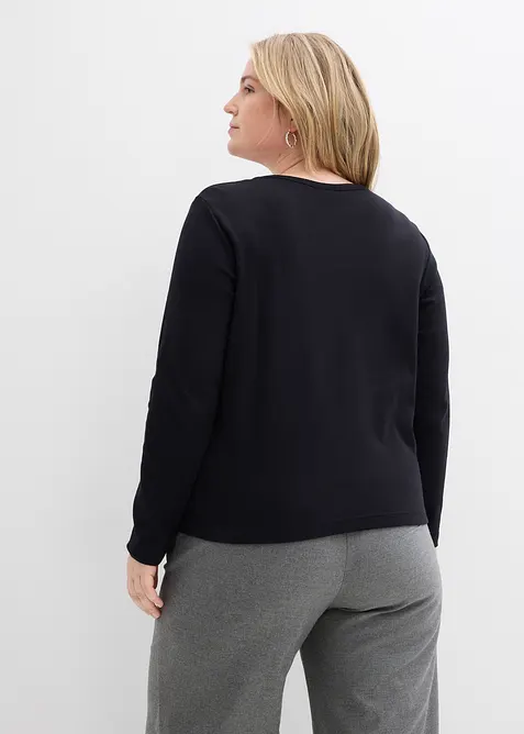 Cardigan i formstabil jersey i 100% &oslash;kologisk bomull, bonprix