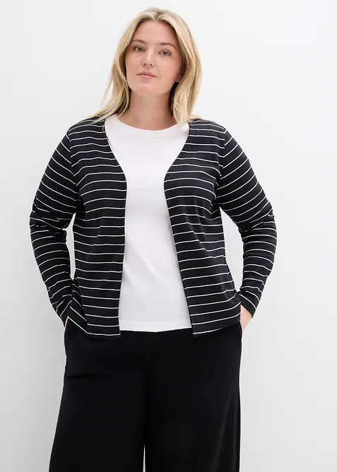 Cardigan i formstabil jersey i 100% &oslash;kologisk bomull, bonprix