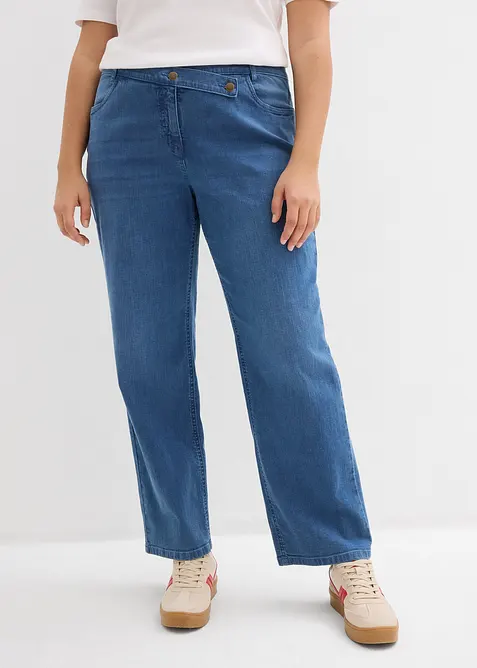 Loose Straight-jeans, Mid Waist, &oslash;kologisk bomull, bonprix