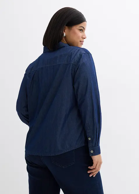 Jeansbluse, oversized av &oslash;kologisk bomull, bonprix