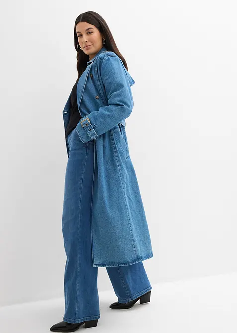 Wide Leg-jeans, High Waist, &oslash;kologisk bomull, bonprix