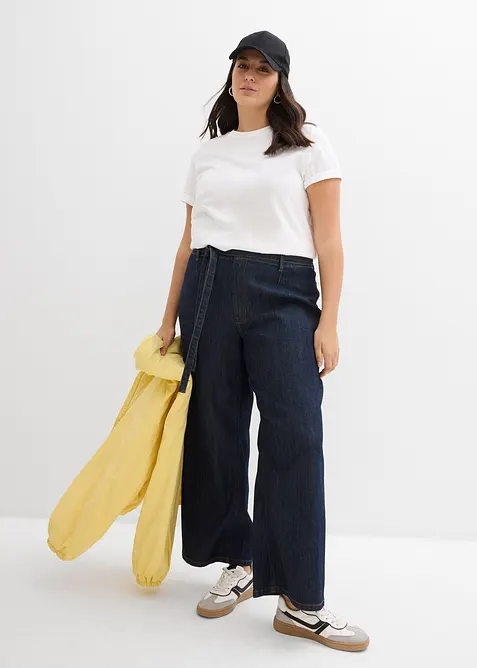 Wide Leg-jeans High Waist, cropped, bonprix