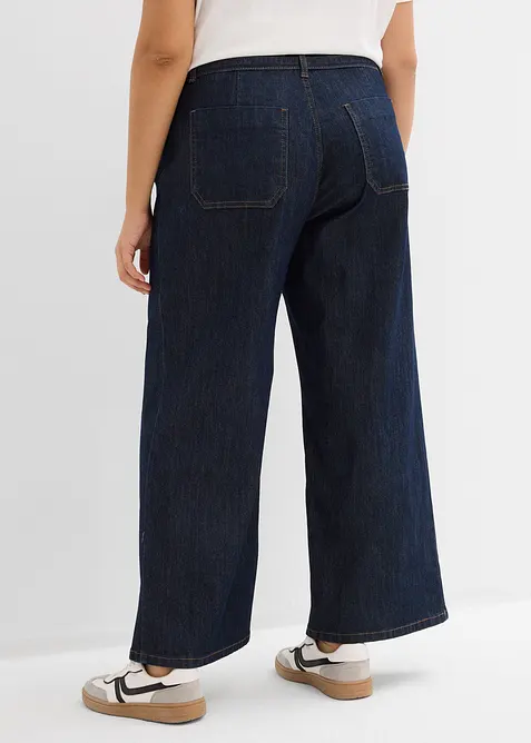 Wide Leg-jeans High Waist, cropped, bonprix