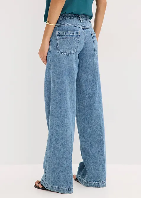 Wide Leg-jeans Mid Waist, Low Stretch Full Length, bonprix