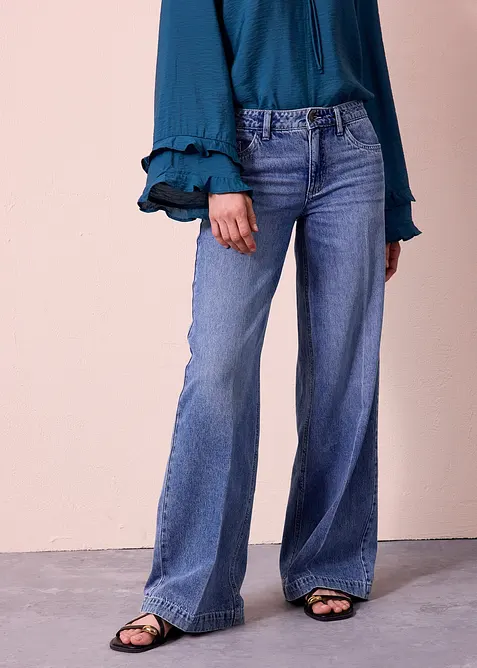 Wide Leg-jeans Mid Waist, Low Stretch Full Length, bonprix
