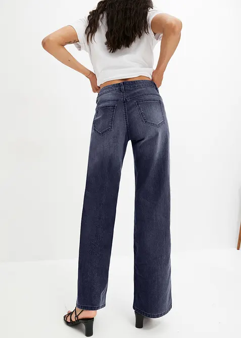 Wide Leg-jeans, Mid Waist, Stretch, bonprix