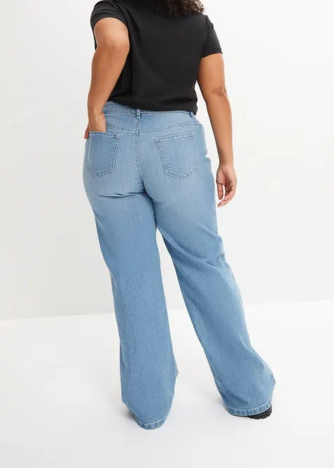 Wide Leg-jeans, Mid Waist, Stretch, bonprix