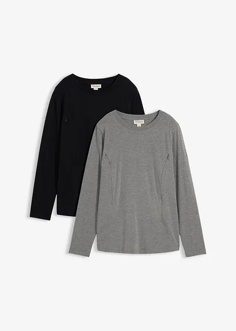 Mammatopper med diskret ammefunksjon og &oslash;kologisk bomull, kommer i 2-pakning, bonprix