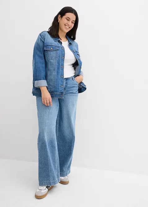 Wide Leg-jeans Mid Waist, Low Stretch Full Length, bonprix