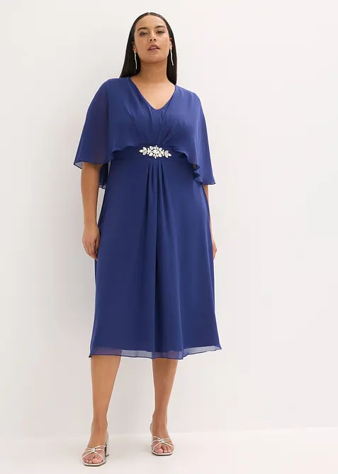 Chiffonkjole med strasspynt, bonprix