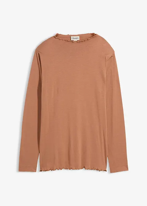 Langermet topp i bomullsmiks, bonprix