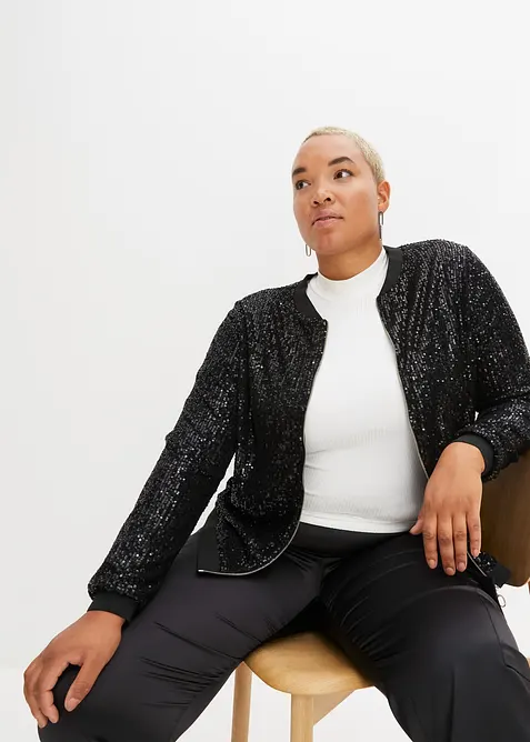 Bomberjakke med paljetter, bonprix