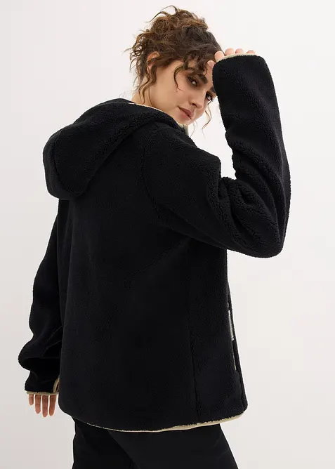 Pilefleece jakke med hette, bonprix