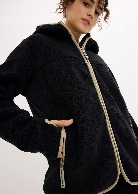 Pilefleece jakke med hette, bonprix