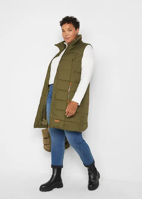 Lang vest med st&aring;krage, bonprix