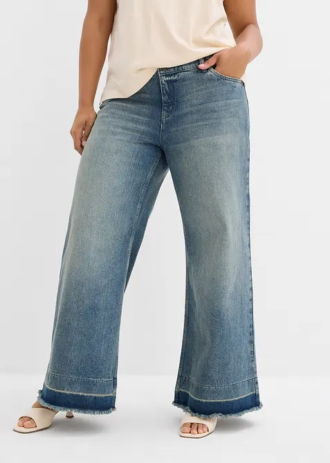 Wide leg-jeans, Mid Waist, bonprix