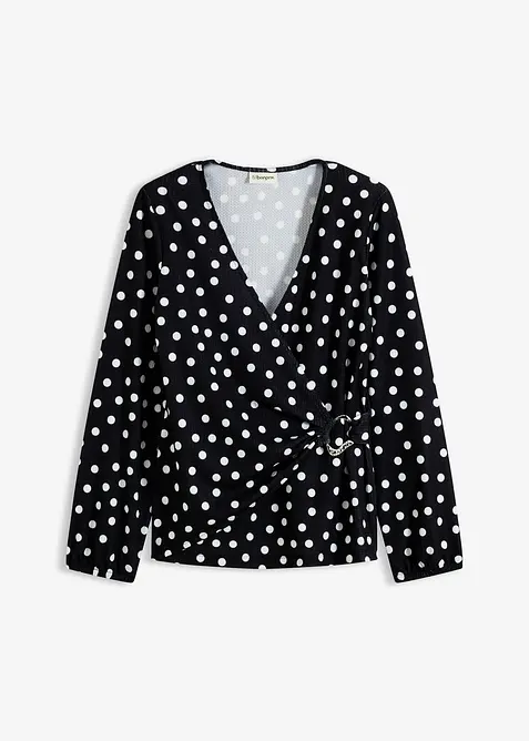 Langermet topp i strukturert jersey, bonprix