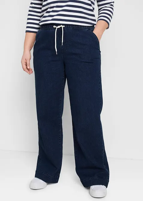 Wide Leg-jeans Mid Waist, Stretch, bonprix