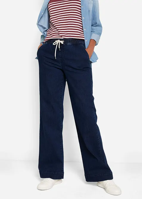 Wide Leg-jeans Mid Waist, Stretch, bonprix