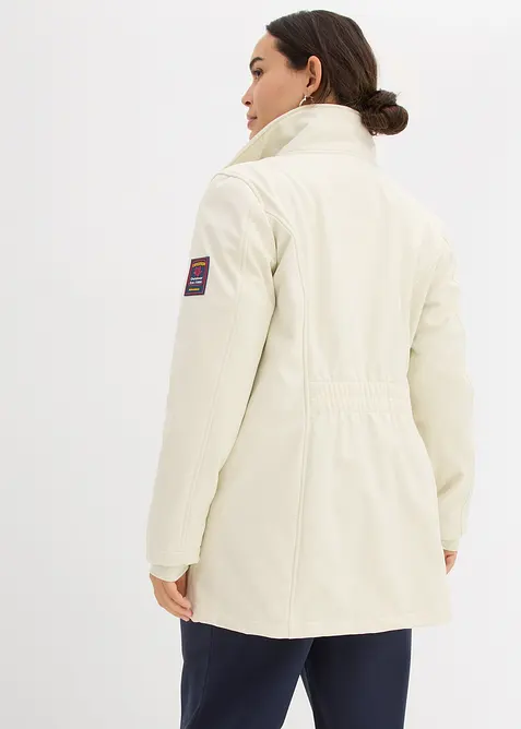 Lang softshelljakke med stretch, vannavvisende, bonprix