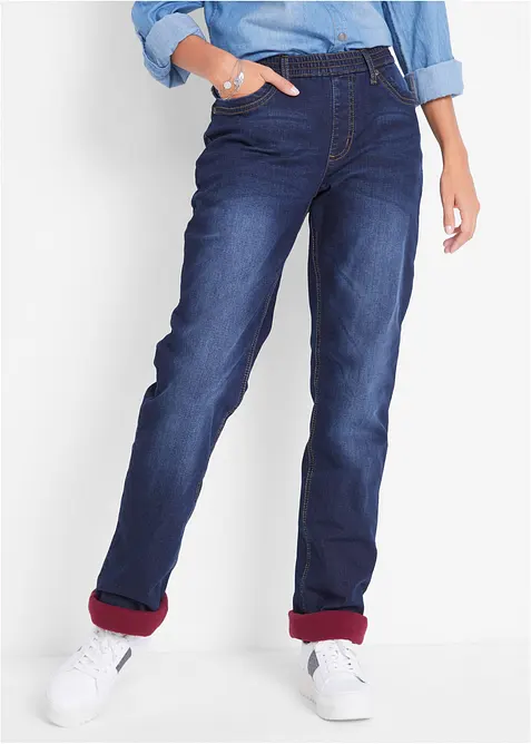 Straight-jeans Mid Waist, varmende denim, bonprix