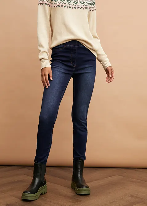 Varmende, high waist jeggings med komfortlinning, bonprix