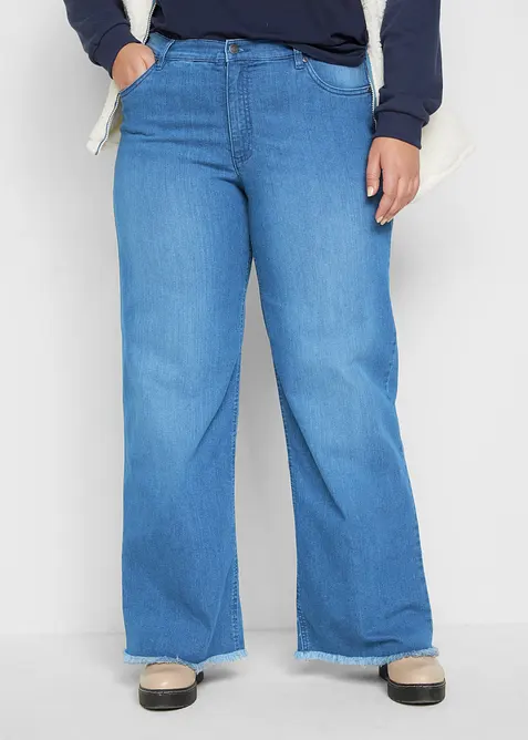 Wide leg jeans high waist, bonprix