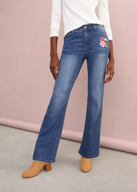 Bootcut-jeans, High Waist, komfortlinning, bonprix