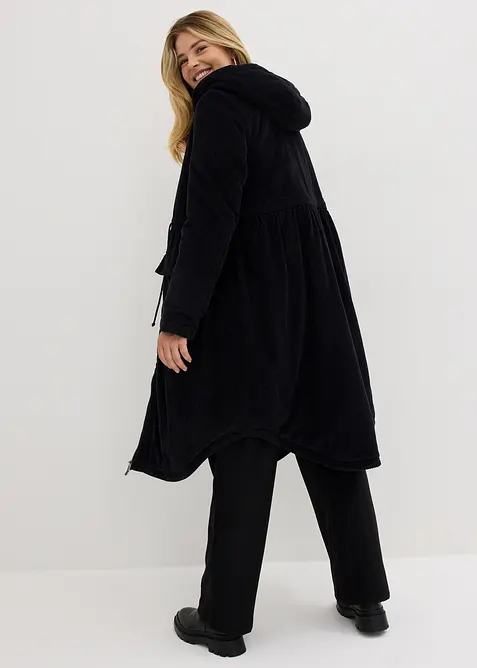 Cord-k&aring;pe med hette med teddy-fleece, i ren bomull, bonprix