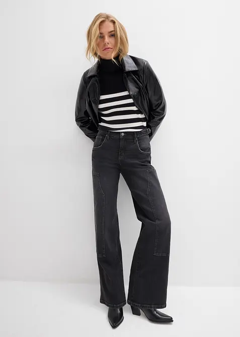 Wide Leg-jeans Mid Waist, bonprix