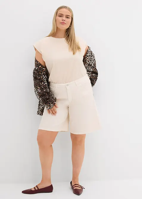 Bermudashorts i denim Mid Waist, bonprix