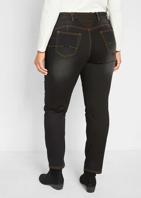 Varmende, Straight-jeans Mid Waist med komfortlinning, bonprix