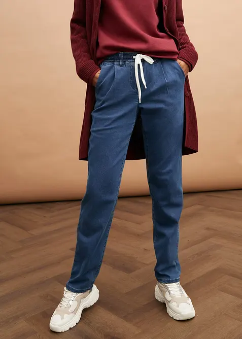 Termojeans med elastisk linning, bonprix